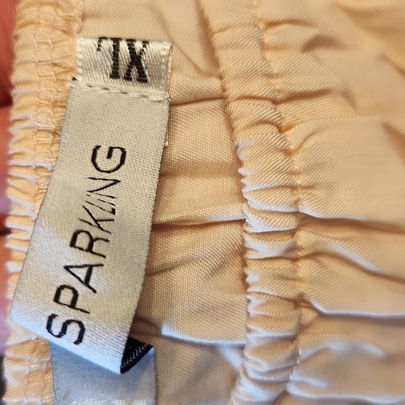 Pastel multicolor tiered dress 3/4 sleeve L XL pink yellow green blue prariecore - Picture 16 of 16